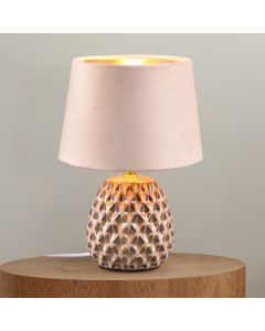 Keramische tafellamp beige, Anderson, met schakelaar