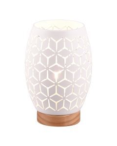 Witte tafellamp modern, Delana