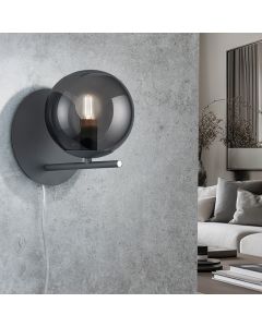Antraciete wandlamp modern, Silkis, met schakelaar