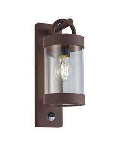 Moderne buitenlamp met bewegingssensor Sambesi, roestkleurig, aluminium, IP44