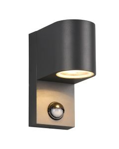 Antraciete buitenlamp met bewegingssensor Laurien, aluminium, modern, IP44