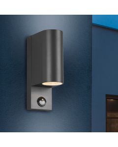Antraciete buitenlamp met bewegingssensor Laurien, aluminium, modern, IP44