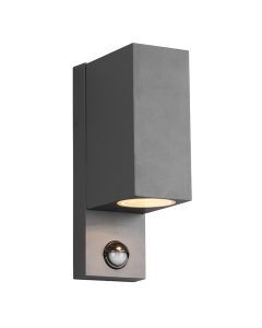 Antraciete buitenlamp met bewegingssensor Laurien, aluminium, modern, IP44