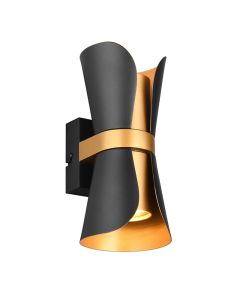 Zwarte wandlamp design, Suad, met schakelaar