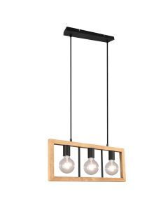 Vintage hanglamp Rafiq, zwart, metaal