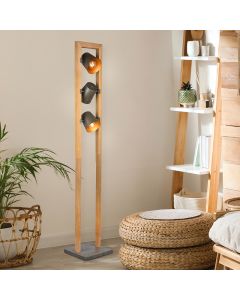 Vintage staande leeslamp Keira, nikkel, metaal