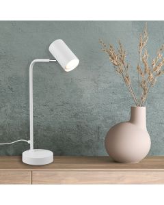 Witte tafellamp modern, Kaso, met schakelaar