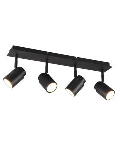 Moderne plafondlamp Nelis, zwart, metaal, IP44