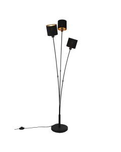 Zwarte vloerlamp modern, Koge, met schakelaar