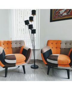 Zwarte vloerlamp modern, Koge, met schakelaar