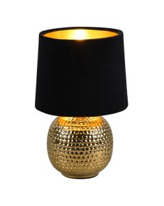 Gouden tafellamp Jorre, keramiek, modern