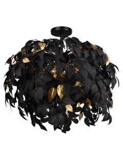 Zwarte plafondlamp retro, Urwa