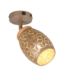 Bruine wandspot modern, Delana, met schakelaar