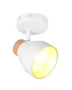Witte wandspot modern, Riette, met schakelaar