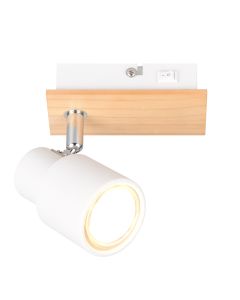 Witte wandspot modern, Rajeev, met schakelaar