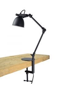 Industriële klemlamp Morani, Vintage zwart