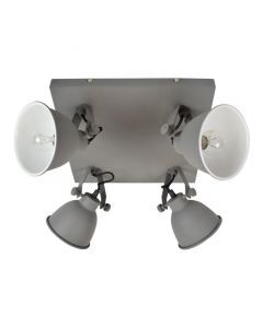 Industrie spot Redon, vintage grijs, 4-lampjes