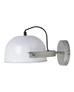 Witte, industriële wandlamp Ferman