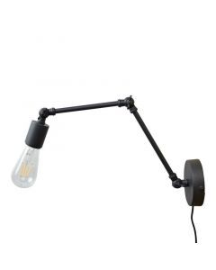 Knikbare wandlamp Orloni, Vintage zwart