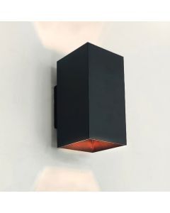 Moderne up down wandlamp Dalila, zwart, aluminium