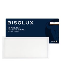 Bisolux LED paneel 30x60 - 24W - 4000K - dimbaar - UGR<19 - side-lit