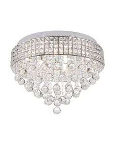 Design plafonniere Mitzy, chroom, glas