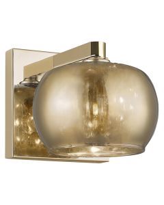 Design wandlamp goud, Krystel