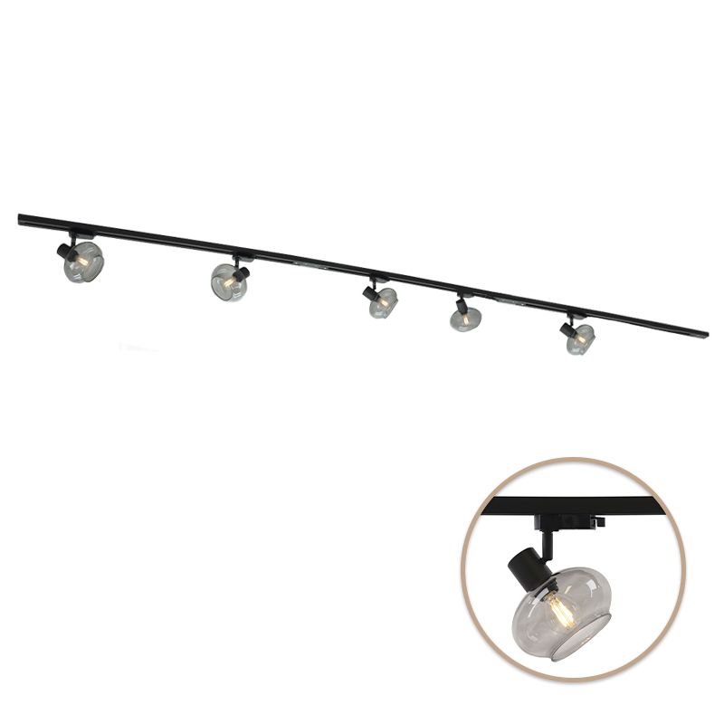 LED Railverlichting - 2 Meter - 5 Railspots - 3W - 2700K - Wit