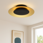 Gouden plafonnière Denyse, metaal, modern, 15w, 3000K LED