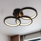 Moderne plafondlamp zwart, Giorgio, 30W, 2700K LED, 3-staps dimbaar