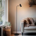 Moderne vloerlamp zwart, Carlos, met schakelaar