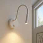 Moderne bedlamp wit, Fiona, met schakelaar