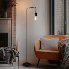 Moderne vloerlamp zwart, Carlos, met schakelaar