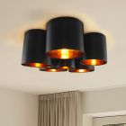 Moderne plafondlamp zwart, Franck