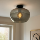 Grijze plafondlamp Vidro, glas, design, medium