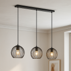Zwarte Wiro hanglamp met 3 ronde, 20cm, kappen