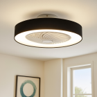 Moderne plafondventilator zwart, Huub, 40W, 3000K LED, met afstandsbediening