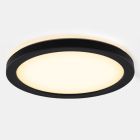 Zwarte badkamer plafondlamp Shivani, rond, IP44, 8W, 3000K LED