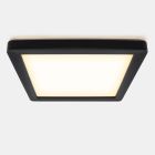 Zwarte badkamer plafondlamp Shivani, vierkant, IP44, 15W, 3000K LED