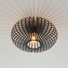 Zwarte plafonniere Lieve, Rond