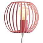 Industriële wandlamp roze, Lieve, met schakelaar
