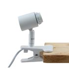 Kunststof klemspot wit, Merve, met schakelaar