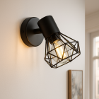 Industriële wandspot zwart, Jaylano