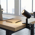 Moderne klemspot zwart, Elena, met schakelaar