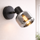 Zwarte wandspot Craig, glas, modern