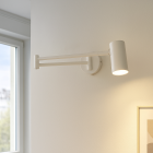 Moderne wandspot wit, Elena, met schakelaar