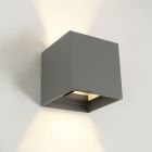 Moderne up down wandlamp grijs, Dion, 6W, 3000K LED, IP65