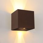 Moderne up down wandlamp roestkleurig, Dion, IP65