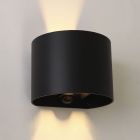 Up down wandlamp met bewegingssensor zwart, Dion, 6W, 2700K LED, IP54