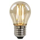 Dimbare Olucia E27 LED filament lamp Melchis, amber, P45, 2W, 2200K